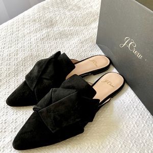 NWB. J.Crew Marina mules in suede.Black,size 6.5